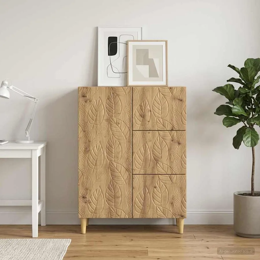Buffet Chêne artisanal 66 x 34,5 x 90 cm Bois d'ingénierie - 3