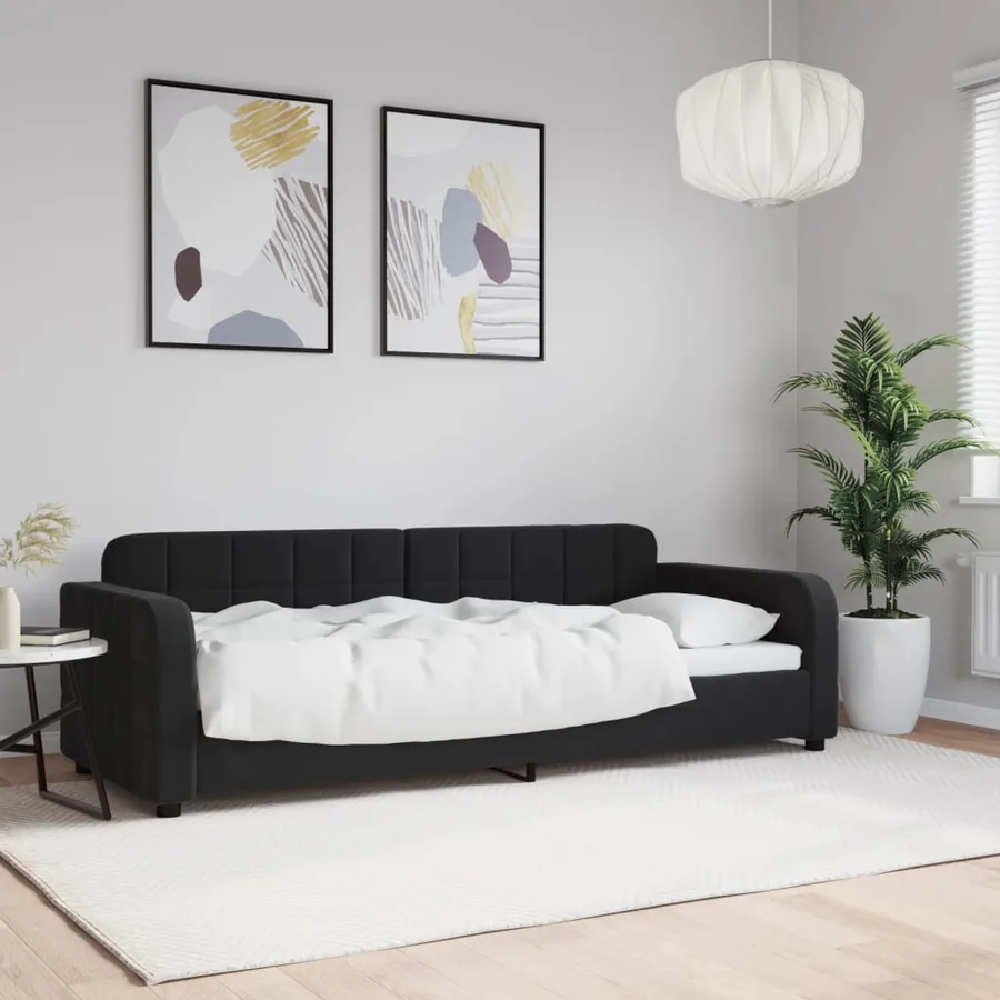 Lit de repos sans matelas noir 80x200 cm velours