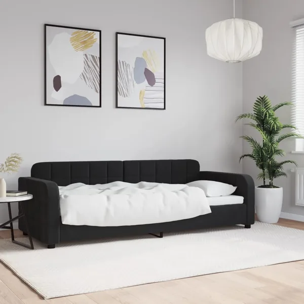 Lit de repos sans matelas noir 80x200 cm velours