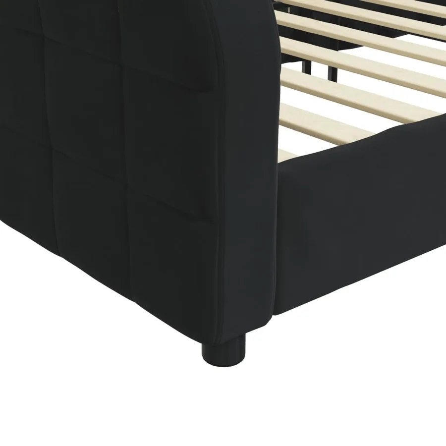 Lit de repos sans matelas noir 80x200 cm velours - 6