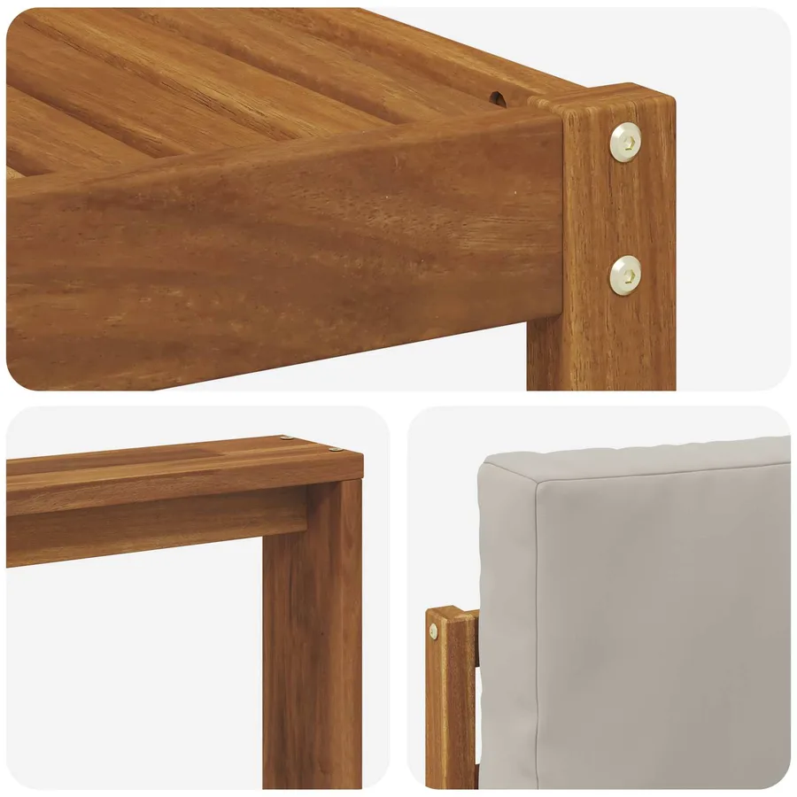 Ensemble de canapés d'extérieur 5 pcs Gris Naturel et Clair - 7