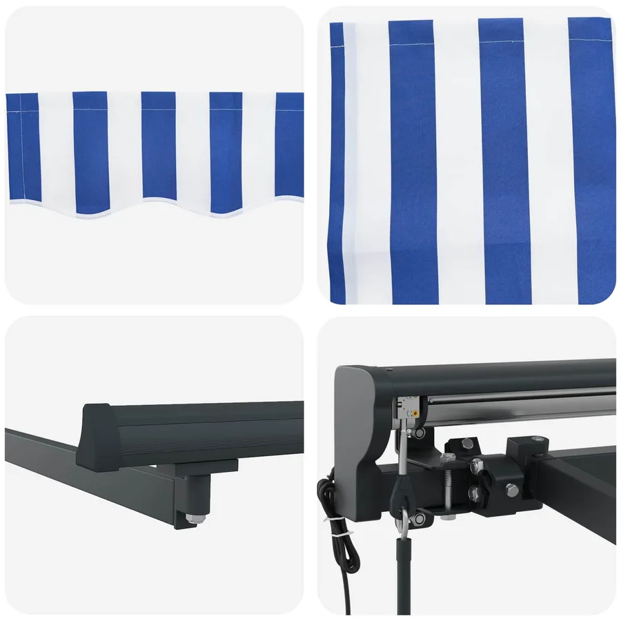 Auvent rétractable électrique Bleu, Blanc, Anthracite 4 × 3,5 m - 7