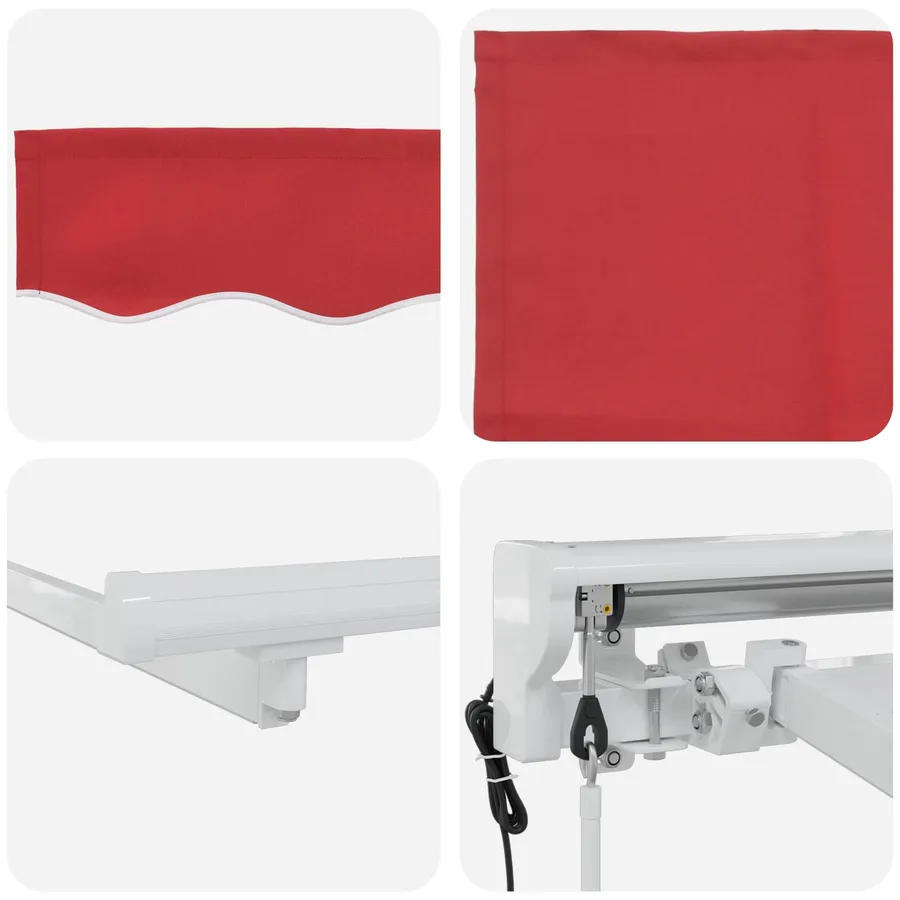 Auvent rétractable électrique Rouge et Blanc 3 x 2,5 m - 9