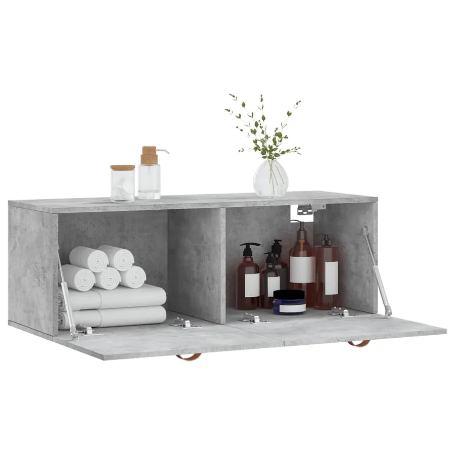 Armoire murale gris béton 100x36,5x35 cm bois d'ingénierie - 10