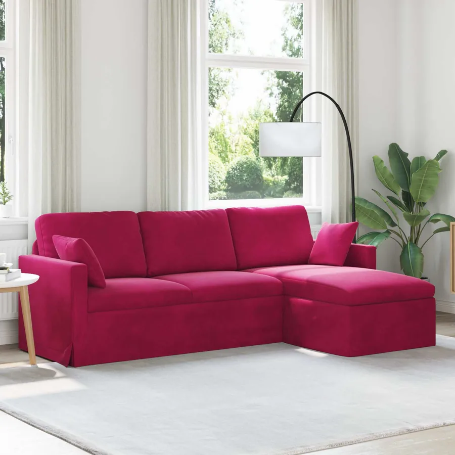 Canapé Bordeaux 228 x 134 x 80 cm Velours