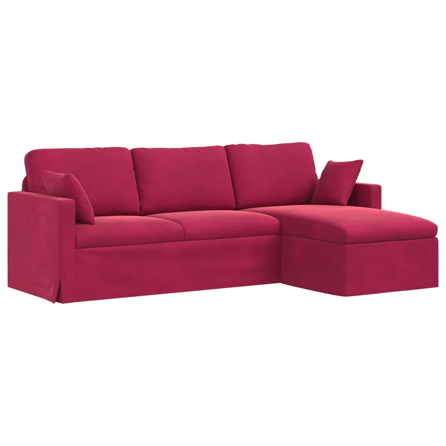 Canapé Bordeaux 228 x 134 x 80 cm Velours - 2