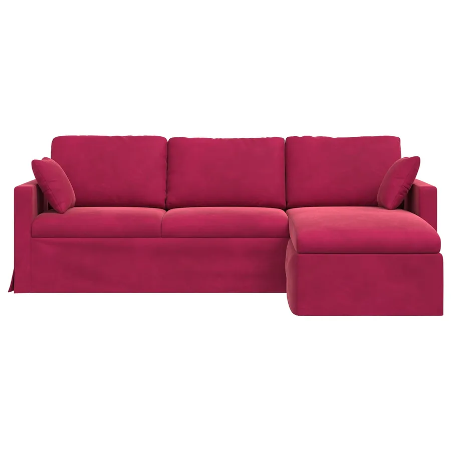 Canapé Bordeaux 228 x 134 x 80 cm Velours - 4