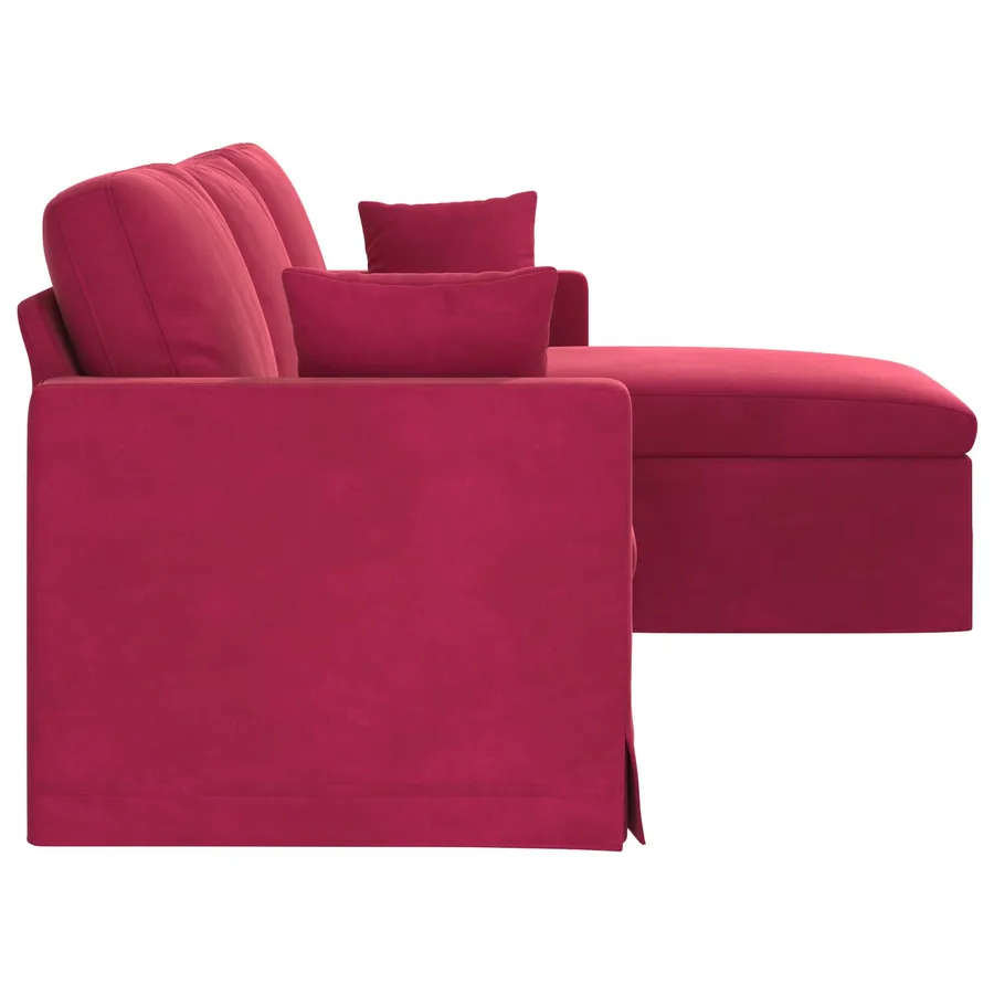 Canapé Bordeaux 228 x 134 x 80 cm Velours - 5