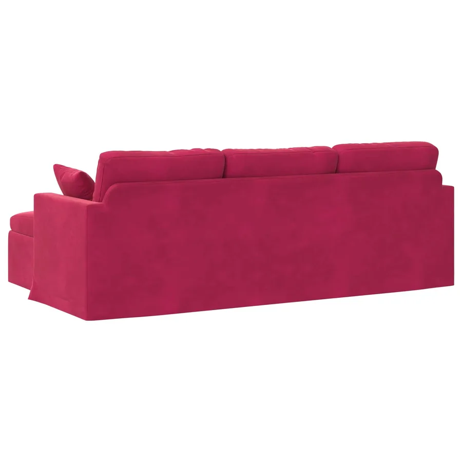 Canapé Bordeaux 228 x 134 x 80 cm Velours - 6