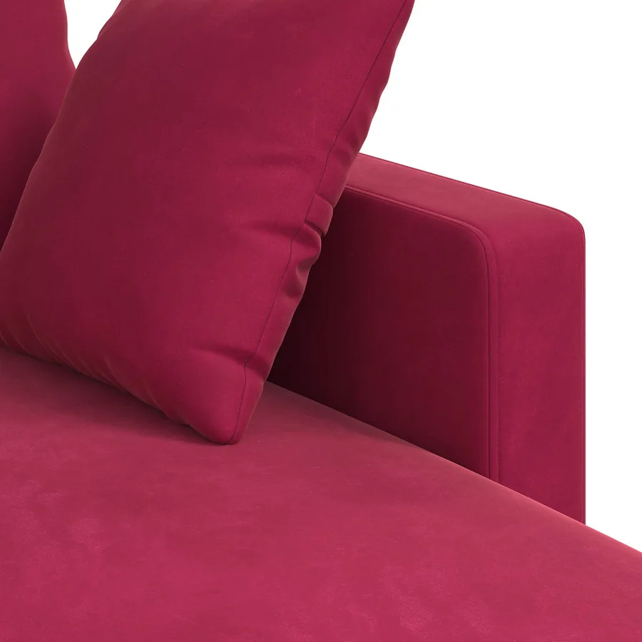 Canapé Bordeaux 228 x 134 x 80 cm Velours - 7