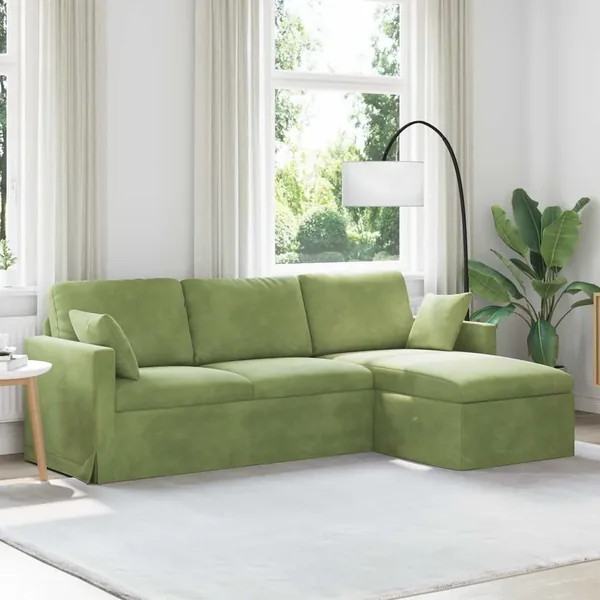 Canapé Vert clair 228 x 134 x 80 cm Velours