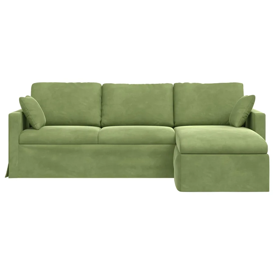 Canapé Vert clair 228 x 134 x 80 cm Velours - 4