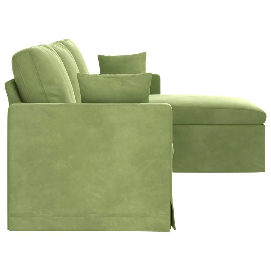Canapé Vert clair 228 x 134 x 80 cm Velours - 5