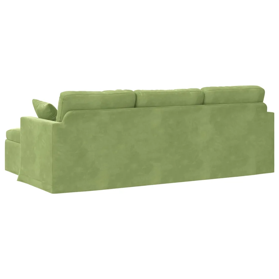 Canapé Vert clair 228 x 134 x 80 cm Velours - 6