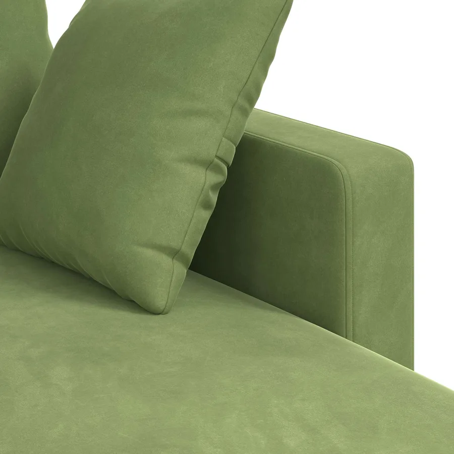 Canapé Vert clair 228 x 134 x 80 cm Velours - 7