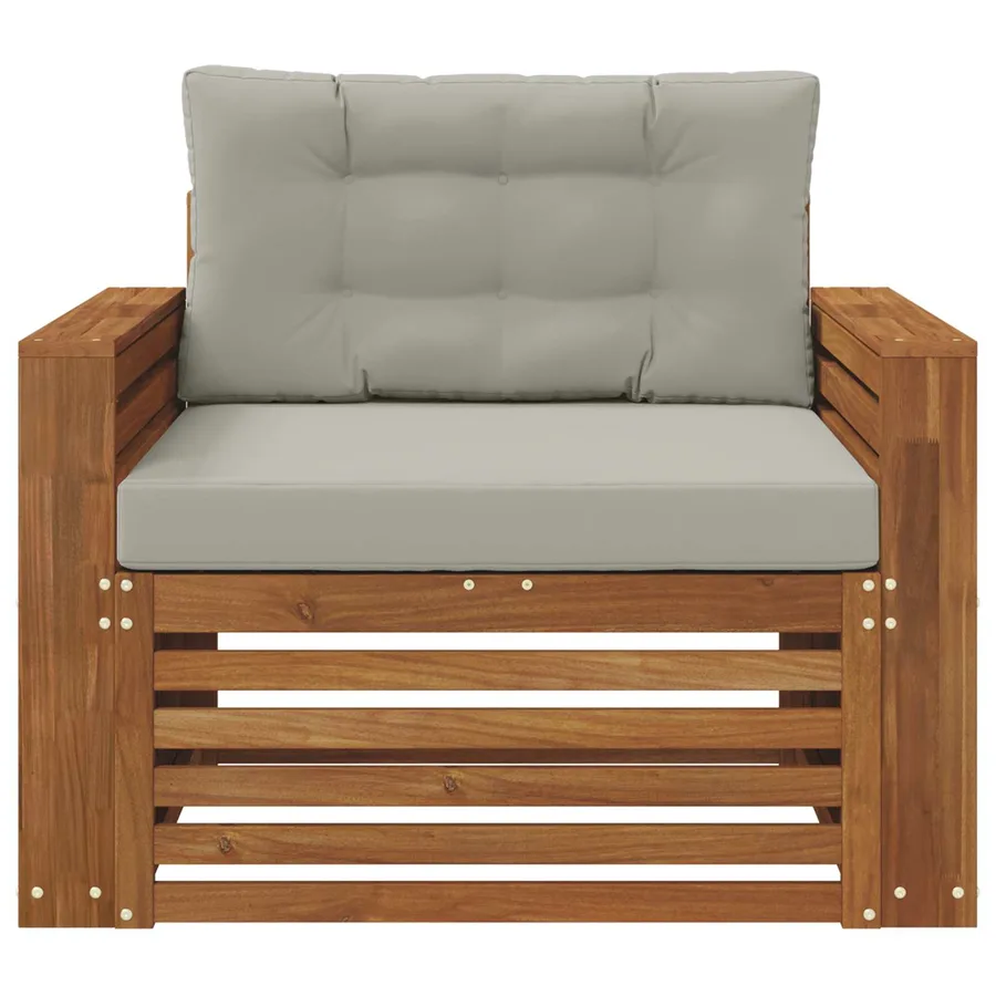 Canapé d’extérieur Bois d'acacia massif et polyester - 3