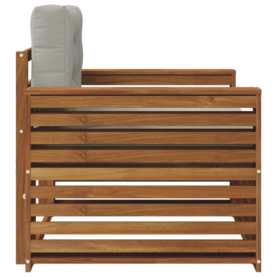 Canapé d’extérieur Bois d'acacia massif et polyester - 4