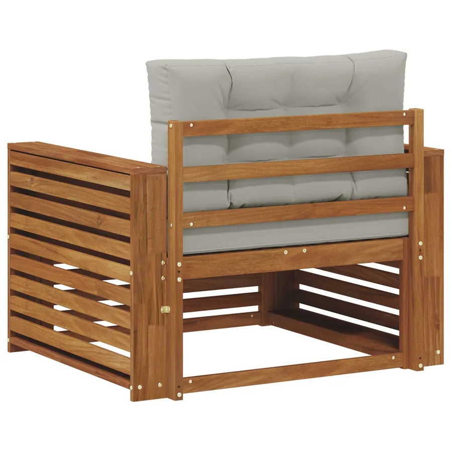 Canapé d’extérieur Bois d'acacia massif et polyester - 5