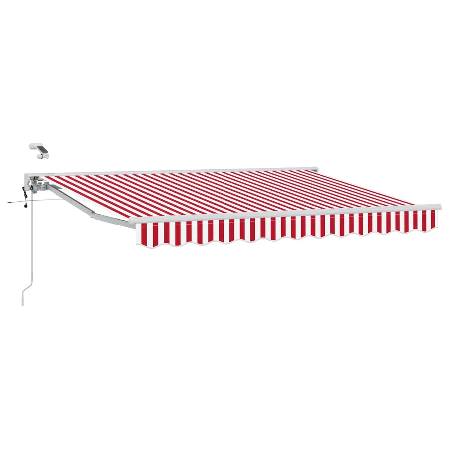 Auvent rétractable électrique Rouge et Blanc 3,5 x 2,5 m - 2