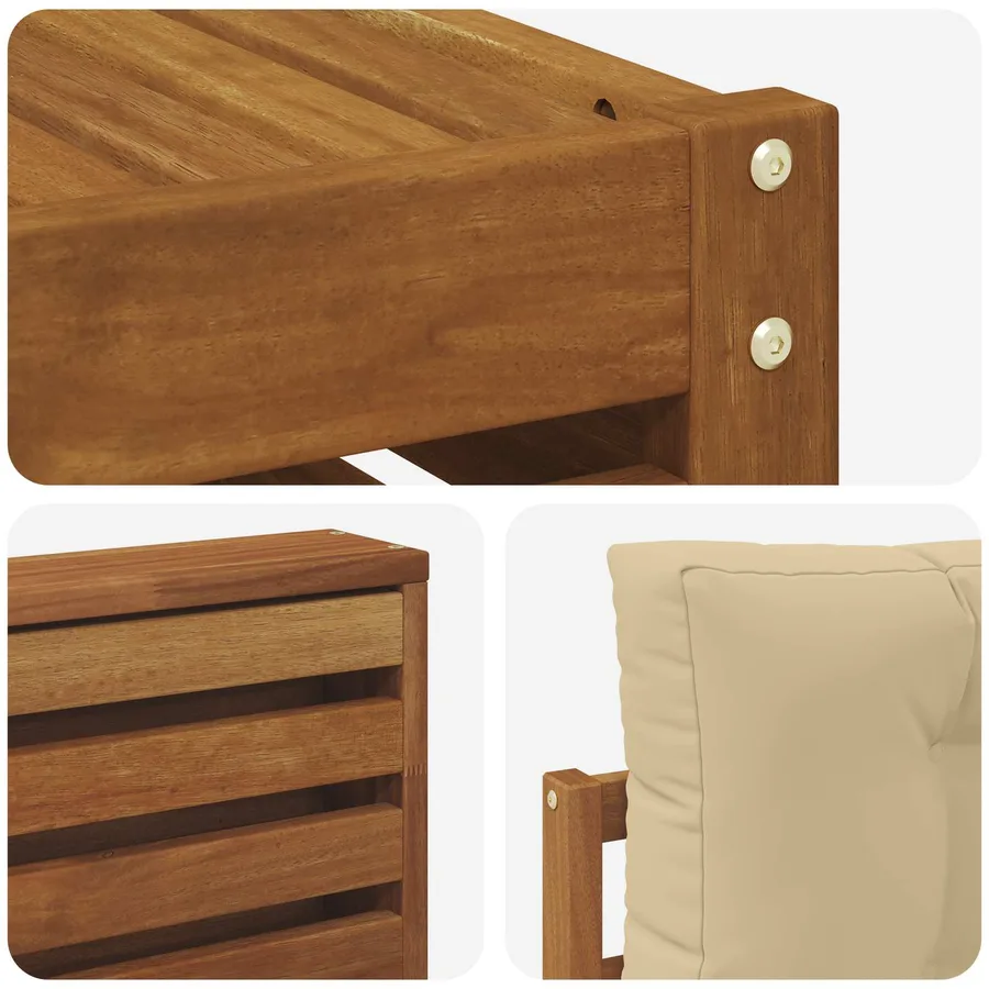 Ensemble de canapés d'extérieur 5 pcs Naturel et Beige - 6