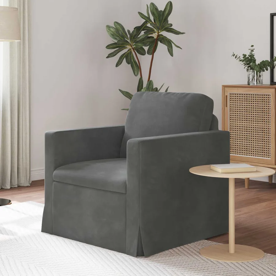 Canapé Gris foncé 78 x 78 x 80 cm Velours