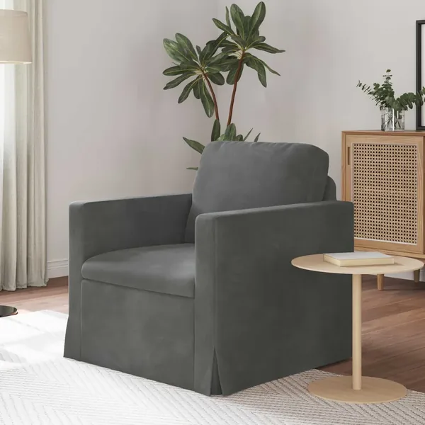 Canapé Gris foncé 78 x 78 x 80 cm Velours