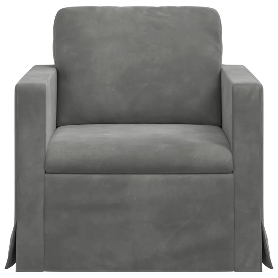 Canapé Gris foncé 78 x 78 x 80 cm Velours - 4