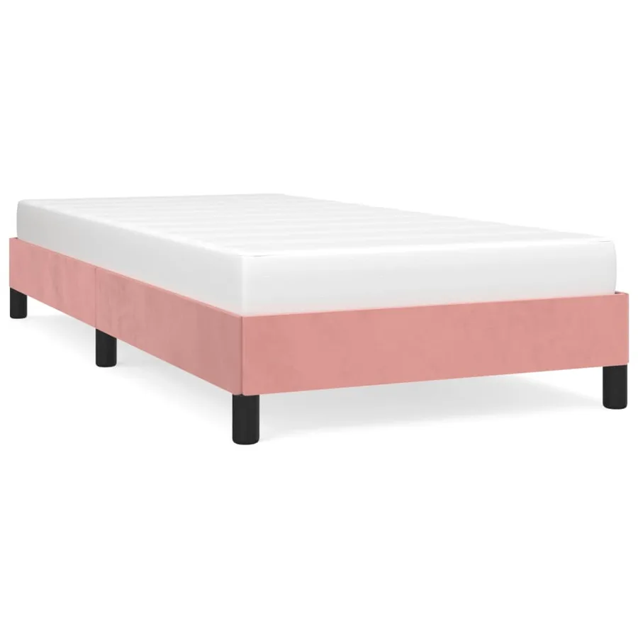 Cadre de lit sans matelas rose 90x200 cm velours - 2
