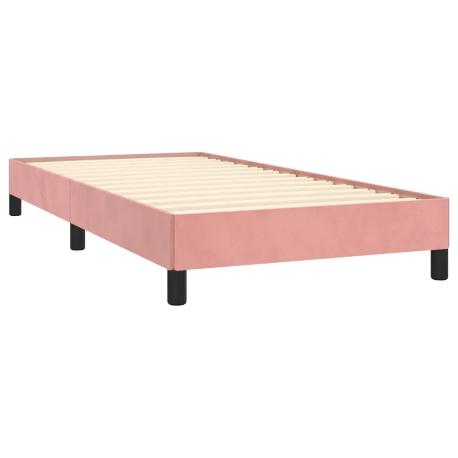 Cadre de lit sans matelas rose 90x200 cm velours - 3