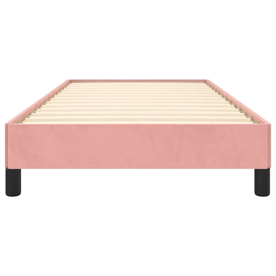 Cadre de lit sans matelas rose 90x200 cm velours - 5
