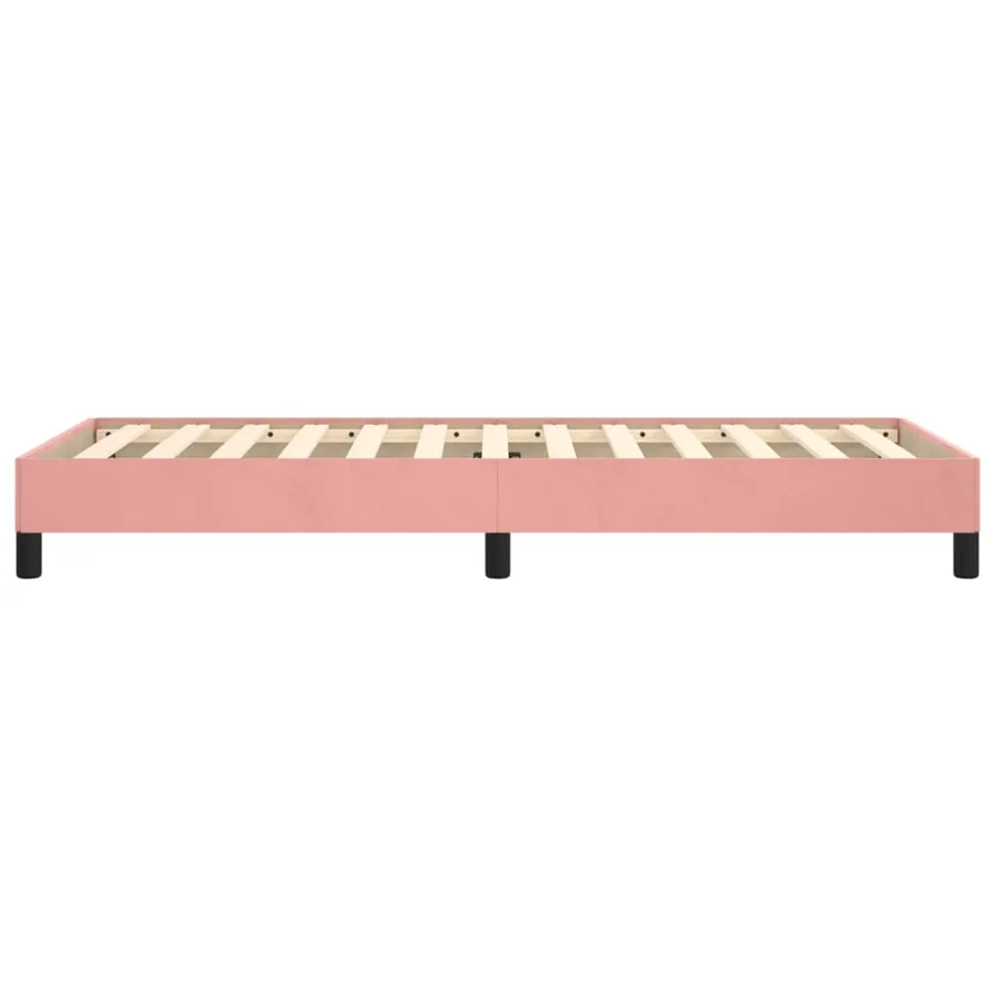 Cadre de lit sans matelas rose 90x200 cm velours - 6
