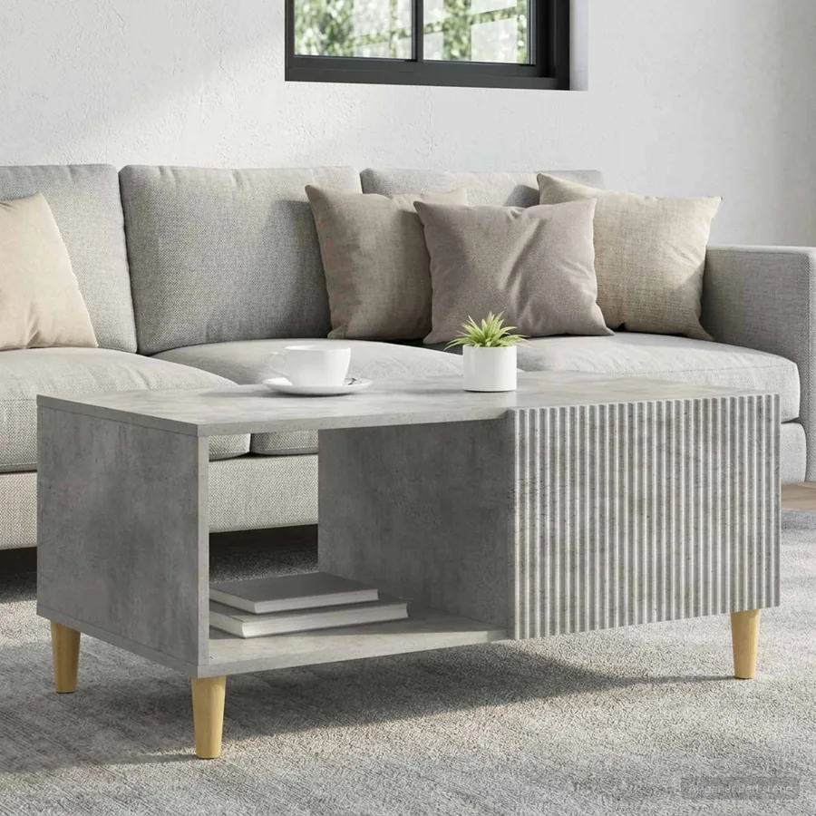 Table basse Gris béton 90 x 50 x 40 cm Bois d'ingénierie