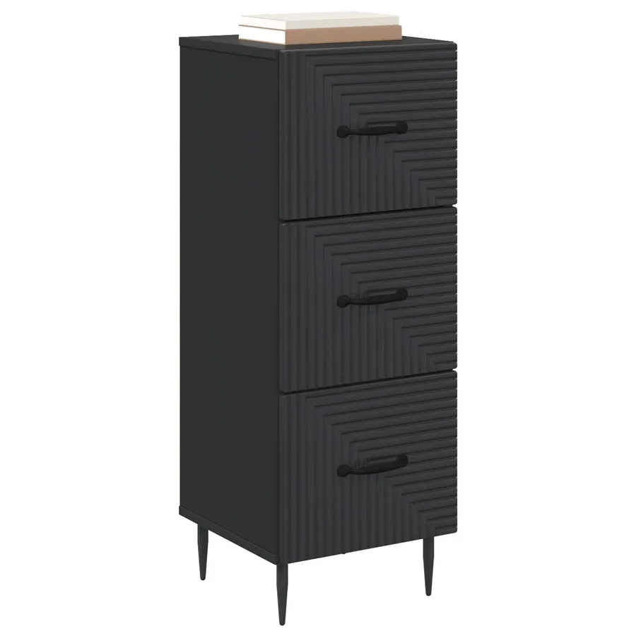 Armoire à tiroirs Noir 33 x 34,5 x 89,5 cm Bois d'ingénierie - 3