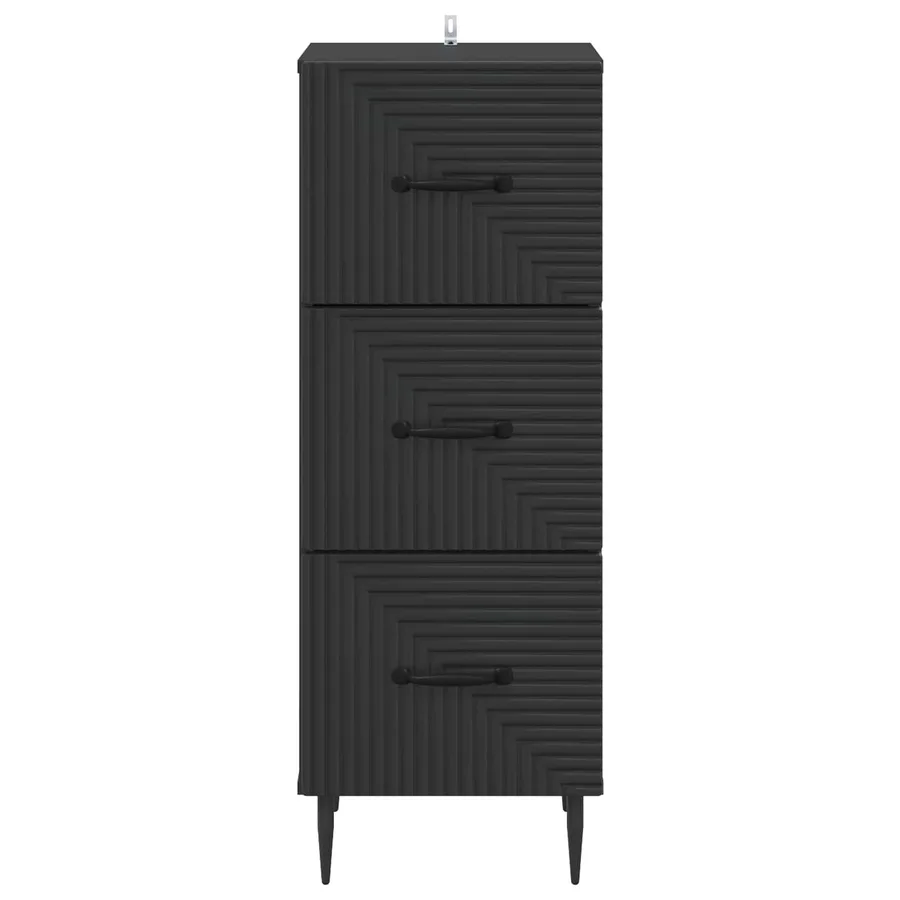 Armoire à tiroirs Noir 33 x 34,5 x 89,5 cm Bois d'ingénierie - 6