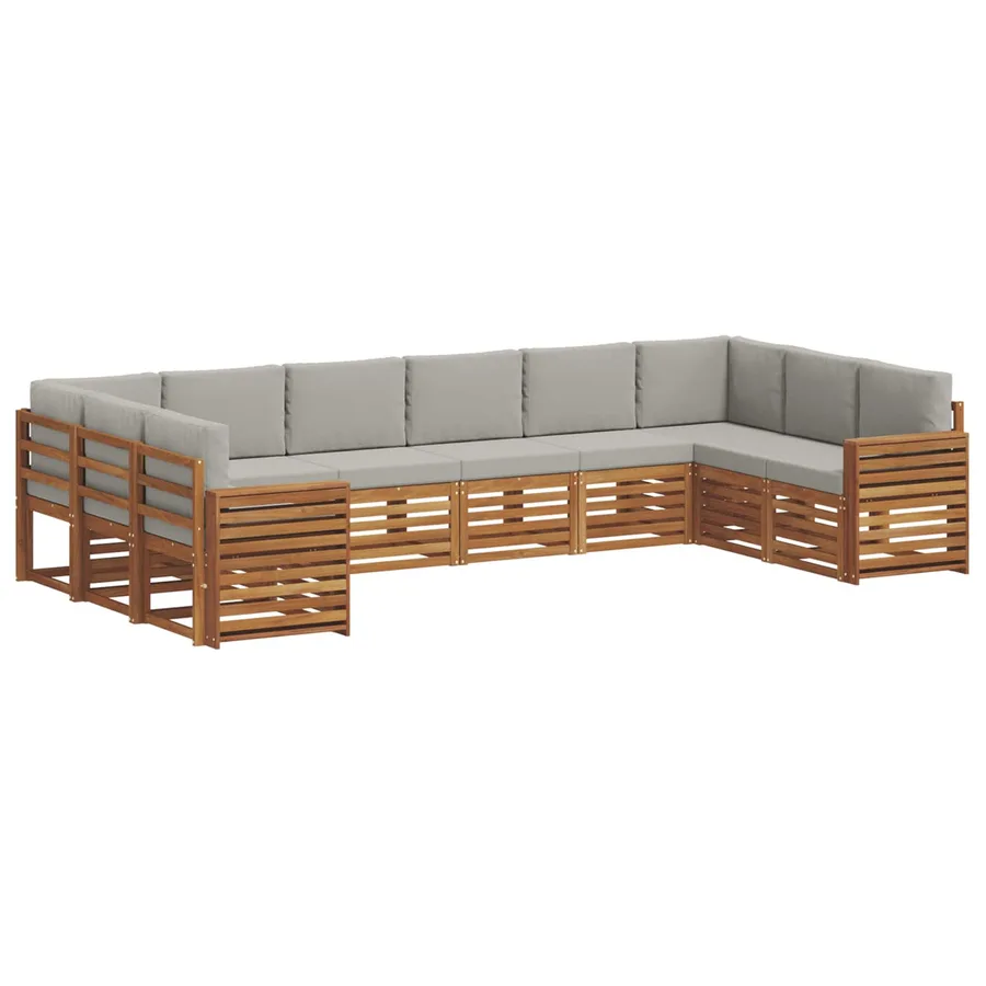 Ensemble de canapé d'angle 10 pcs Gris Naturel et Clair - 2
