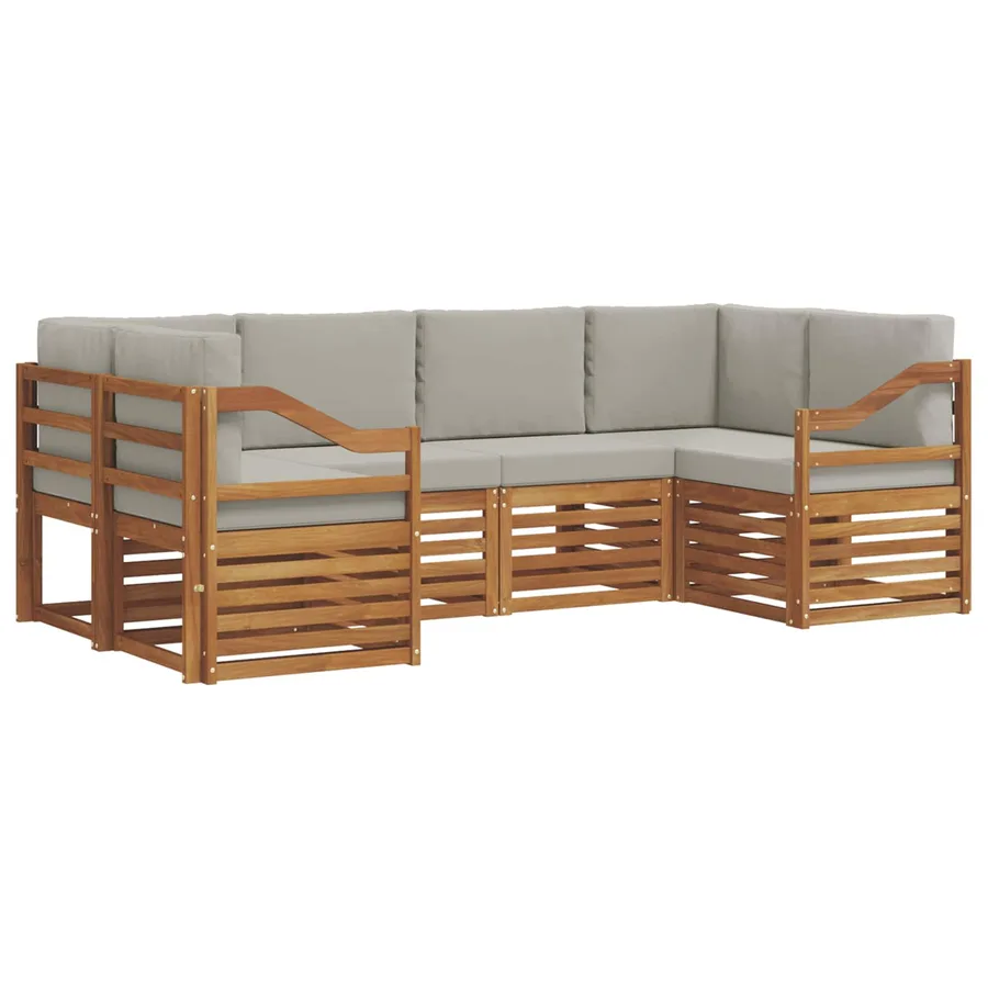 Ensemble de canapé d'angle 6 pcs Gris Naturel et Clair - 2
