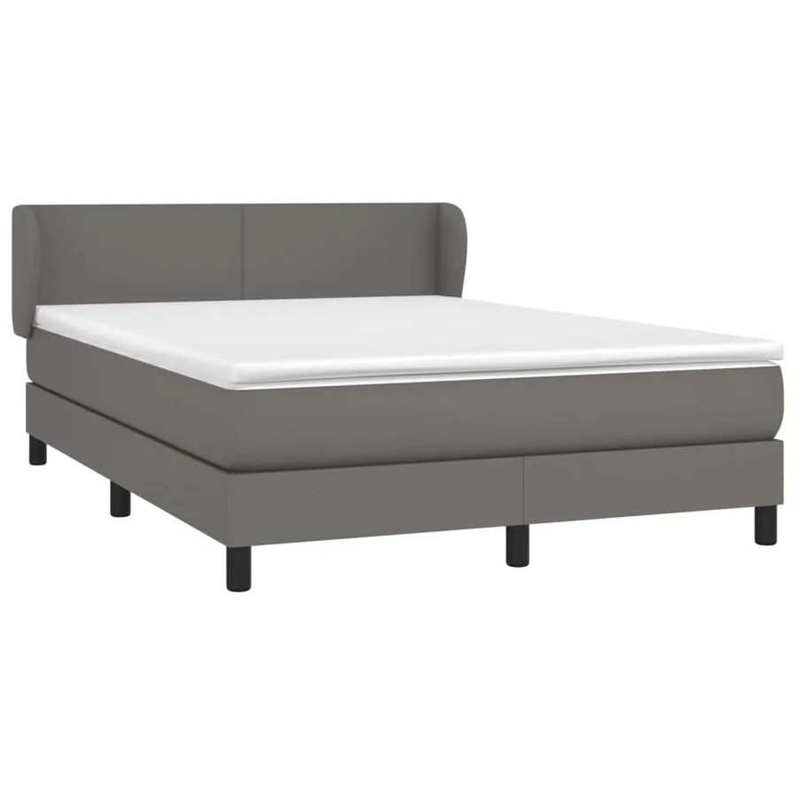 Sommier à lattes de lit avec matelas Gris 140x200 cm Similicuir - 3