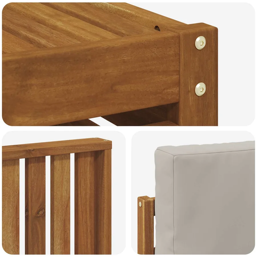 Ensemble de canapé d'angle 6 pcs Gris Naturel et Clair - 7