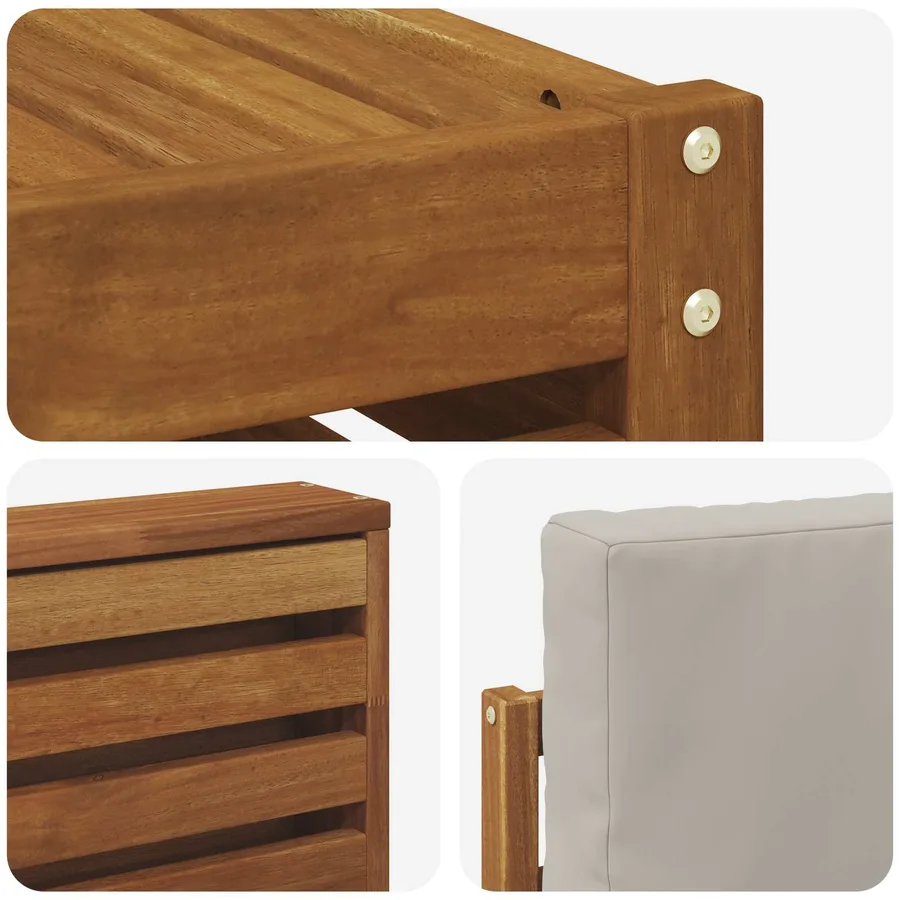 Ensemble de canapé d'angle 7 pcs Gris Naturel et Clair - 7