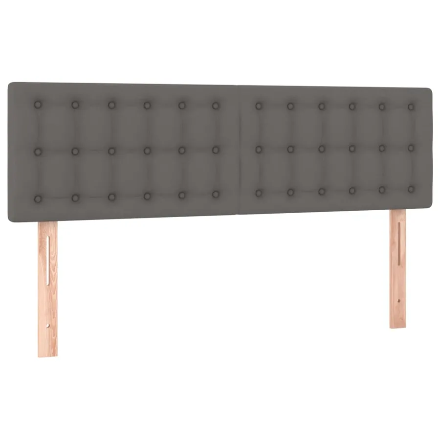 Sommier à lattes de lit avec matelas Gris 140x200 cm Similicuir - 6