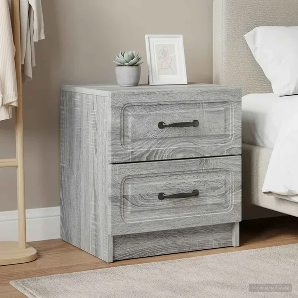 Cabinet de chevet 2 pcs Sonoma gris 43 x 34,5 x 44,5 cm