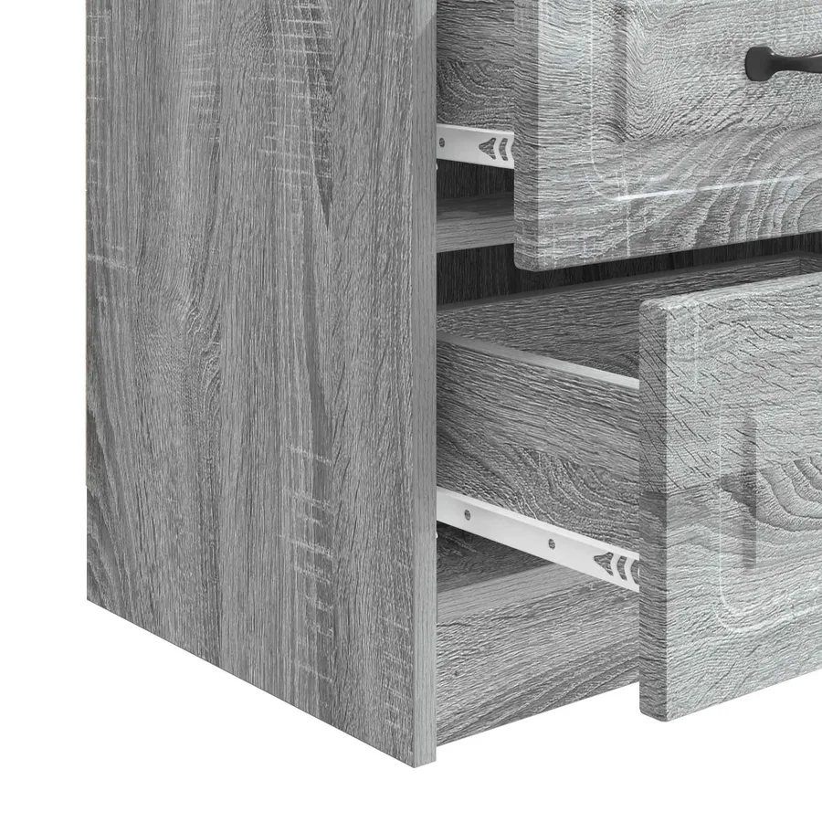 Cabinet de chevet 2 pcs Sonoma gris 43 x 34,5 x 44,5 cm - 11