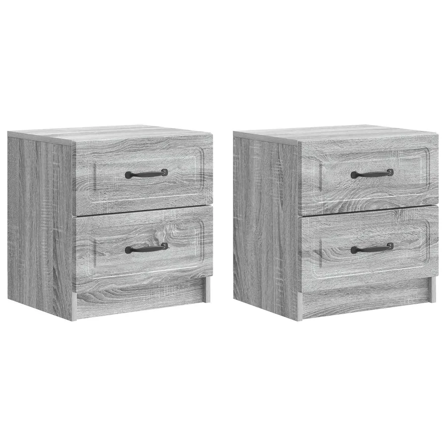 Cabinet de chevet 2 pcs Sonoma gris 43 x 34,5 x 44,5 cm - 2