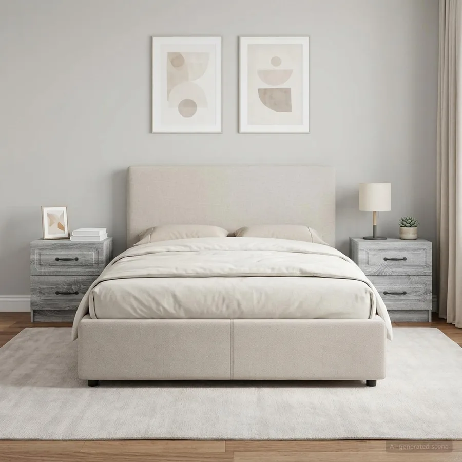 Cabinet de chevet 2 pcs Sonoma gris 43 x 34,5 x 44,5 cm - 4