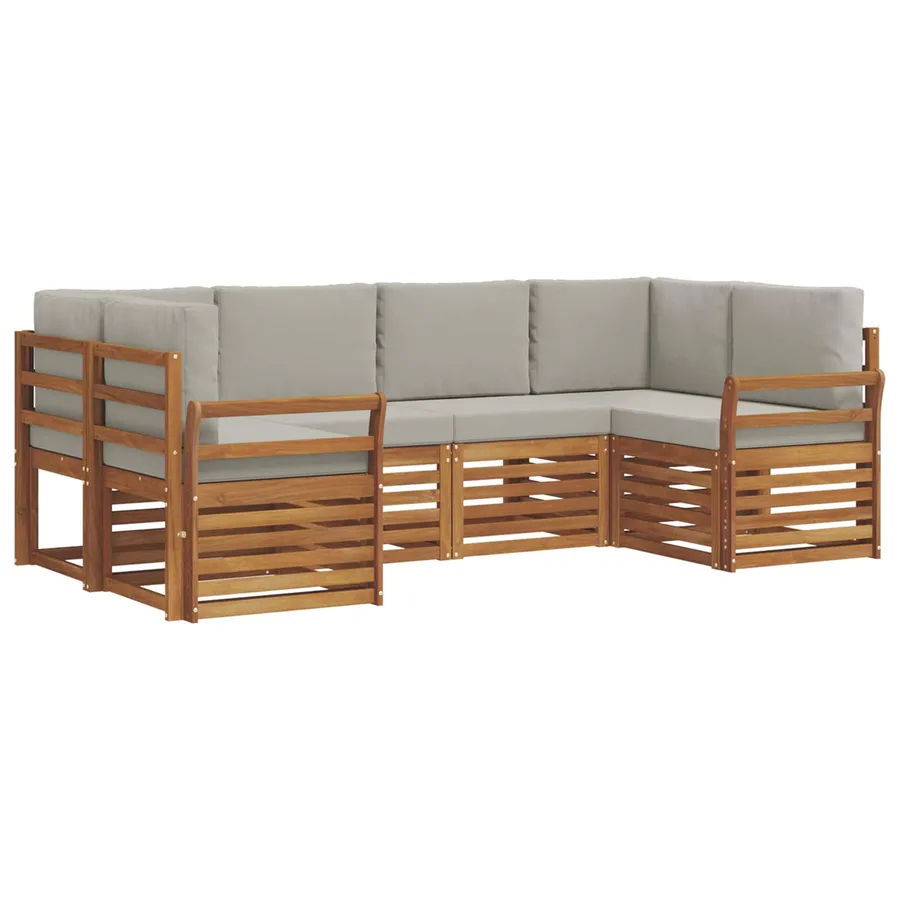 Ensemble de canapé d'angle 6 pcs Gris Naturel et Clair - 2