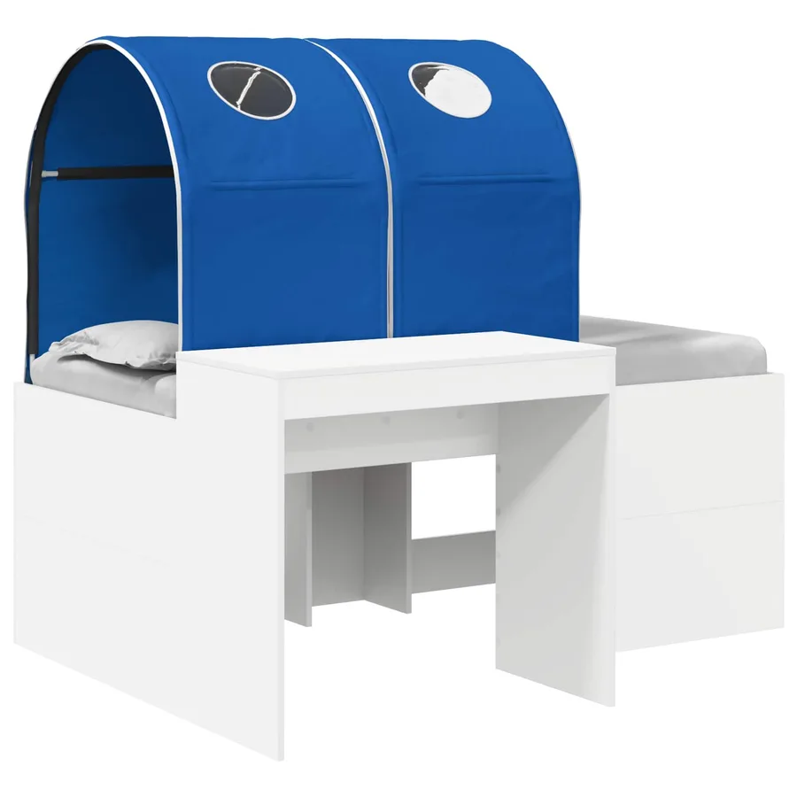 Lit avec Tunnel 3 pc Chêne Artisanal et Bleu Bois d'ingénierie - 2
