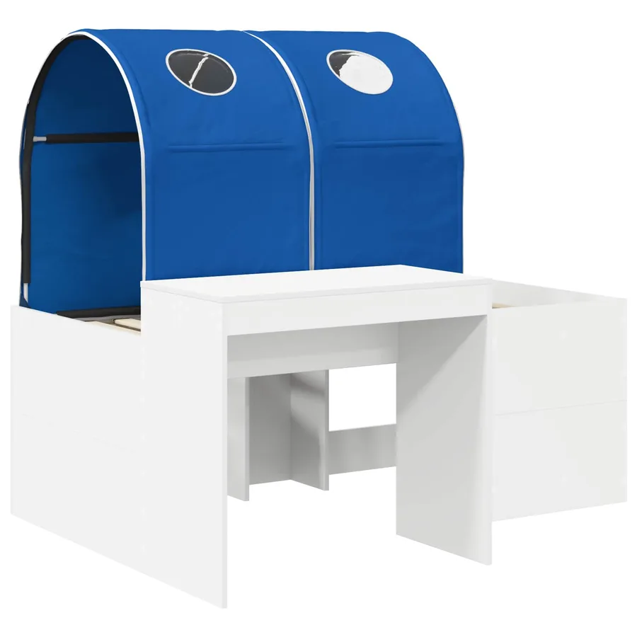 Lit avec Tunnel 3 pc Chêne Artisanal et Bleu Bois d'ingénierie - 3