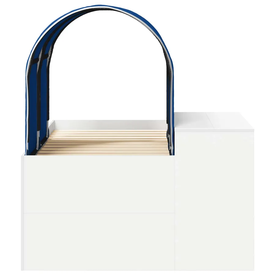 Lit avec Tunnel 3 pc Chêne Artisanal et Bleu Bois d'ingénierie - 7
