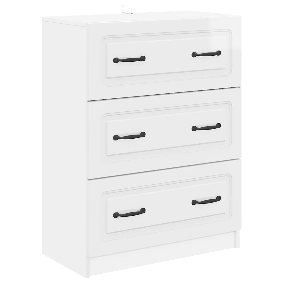 Armoire à tiroirs Blanc brillant 66 x 34,5 x 87 cm - 2