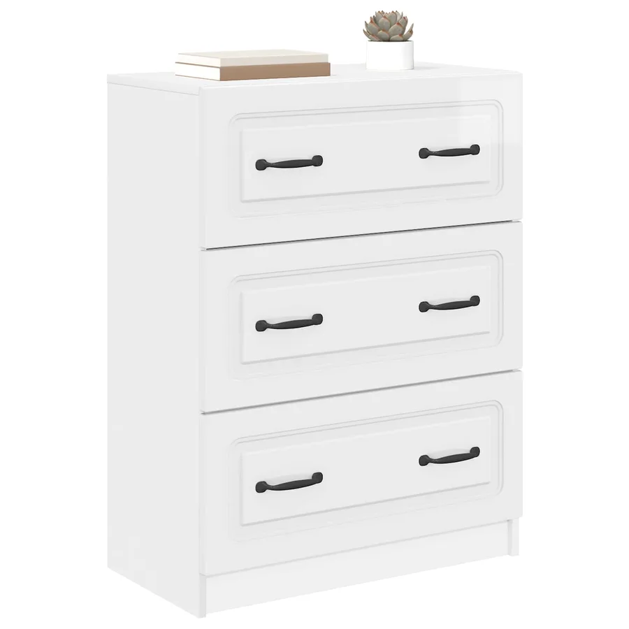 Armoire à tiroirs Blanc brillant 66 x 34,5 x 87 cm - 3